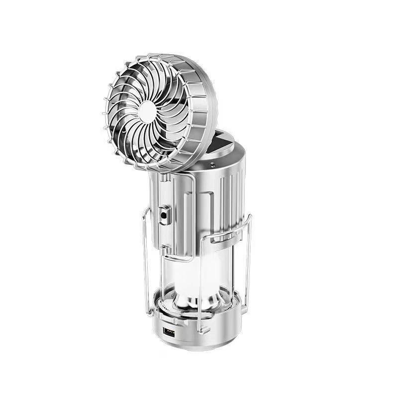 Солнечная Портативная Кемпинговая Лампа Электрический Вентилятор 1500 мАч Светодиодная Солнечная Энергия Подвесная для Палатки Перезаряжаемая Наружная Аварийная Лампа с Вентилятором