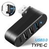 180° Поворотный 4-портовый USB 3.0 2.0 Хаб Type C Высокоскоростная Передача Данных Разветвитель Адаптер для USB-накопителя для Ноутбука Компьютера ПК Macbook Air