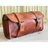 Tool Bag Motorcycle Leather Roll Goat Strap Buckle Closure Pouch Genuine Brown