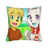 Игровые квадратные наволочки Tylers And Snowi, милые мультяшные чехлы для подушек, наволочка на молнии на заказ, декоративная наволочка для дивана 45*45 см