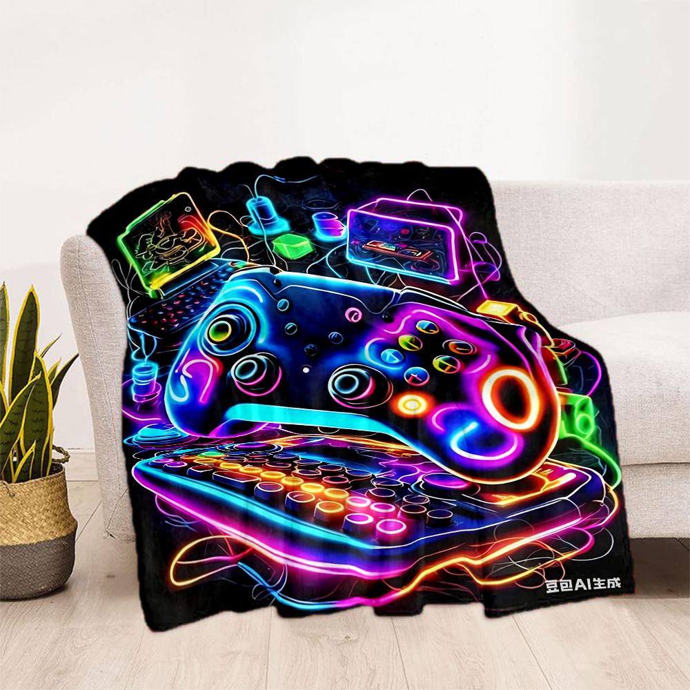 1pc Game Controller Blanket Comfortable Soft Lightweight Multi Seasonal Use for Travel Camping Picnics Sofa Office Bed Living Room Gift for Friends