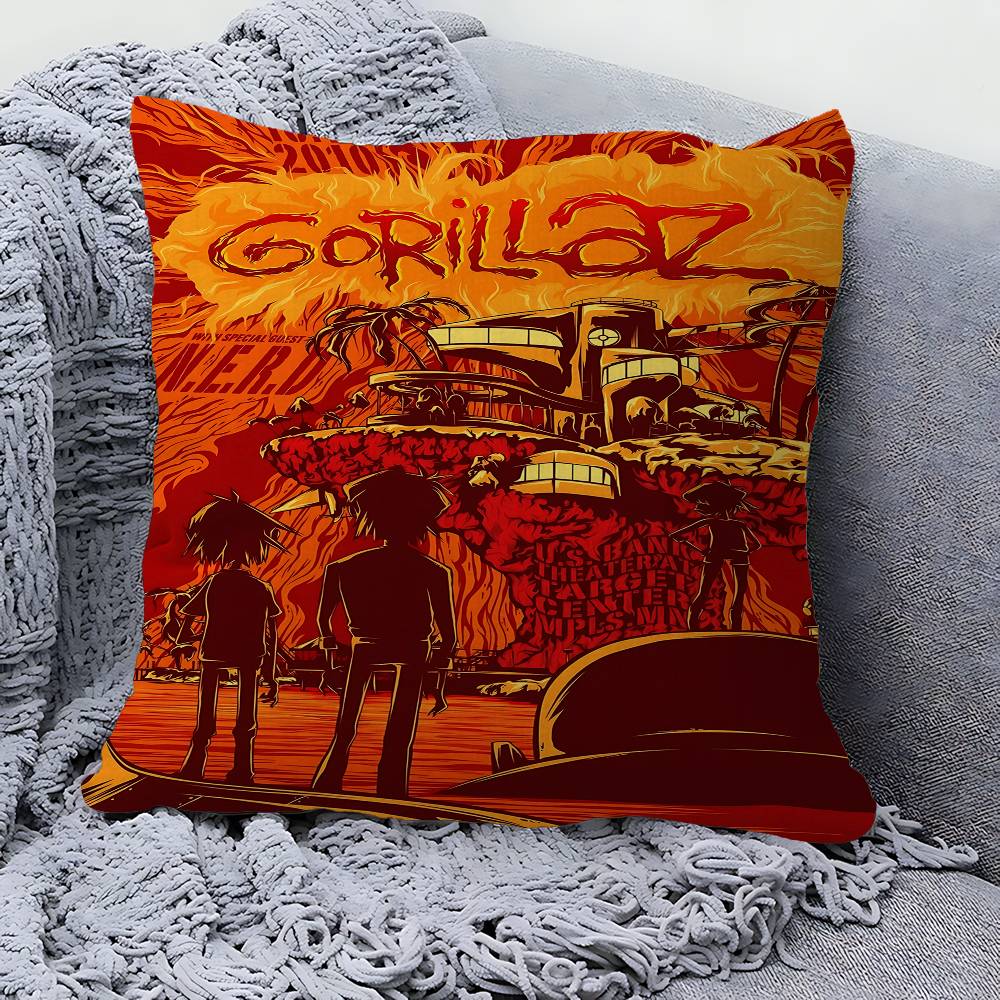 Ретро Музыка Gorillaz Стич Счастливый Дракон Наволочка Чехол на Подушку Дивана Декор Комнаты Подарок для Детей