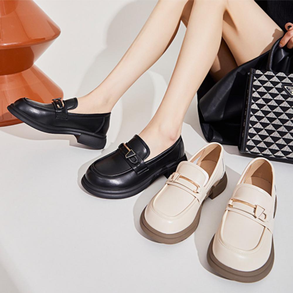 Loafers Women's British Style Small Leather Shoes Women's Shoes Small Fragrant Style Single Shoes