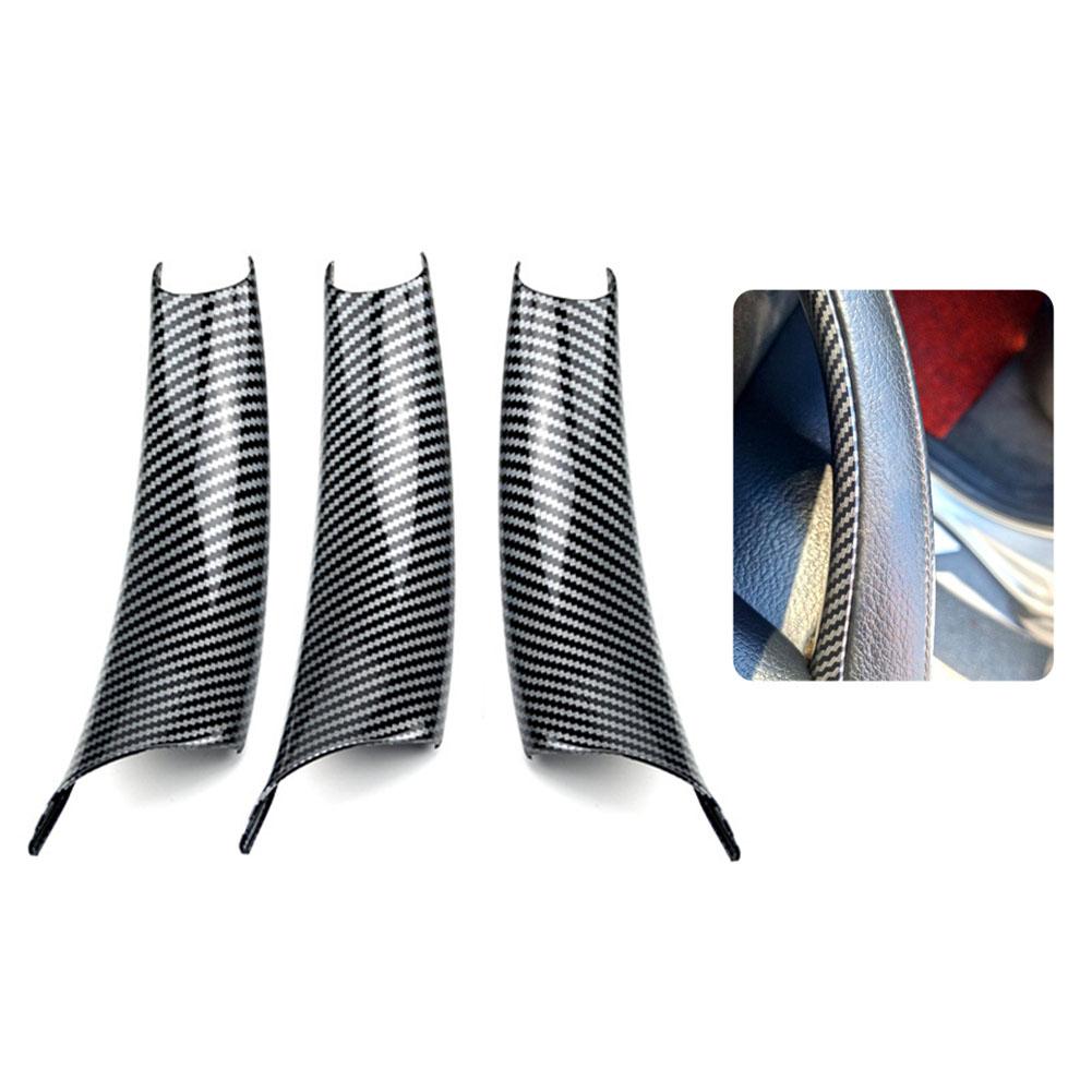 Car Door Pull Handle Cover Set 3 Pieces for BMW X5 E70 X6 E71 E72 2007 2014 Interior Carbon Texture ABS Material