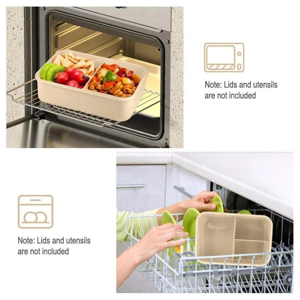 Портативный ланч-бокс для детей, студентов, офиса, бенто-бокс с вилкой и ложкой, контейнер для хранения еды в микроволновой печи для пикника