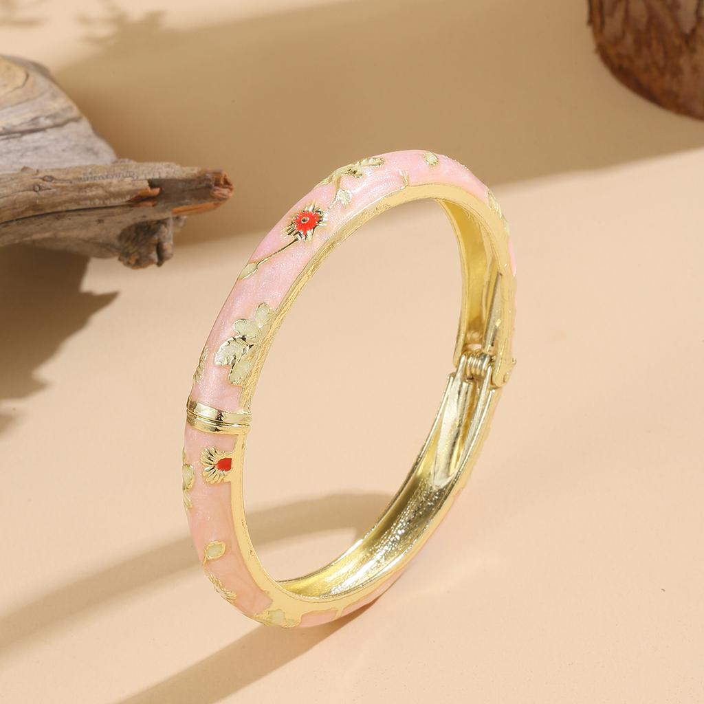 Vintage Bracelet For Women Small Flower Ethnic Style Cloisonne Bangles Women's Elegant Jewelry Gifts