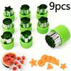 9PCS/Stainless Steel Cookie and Vegetable Cutting Set Mini Fruit and Cookie Embossing Molds for Children's Baking
