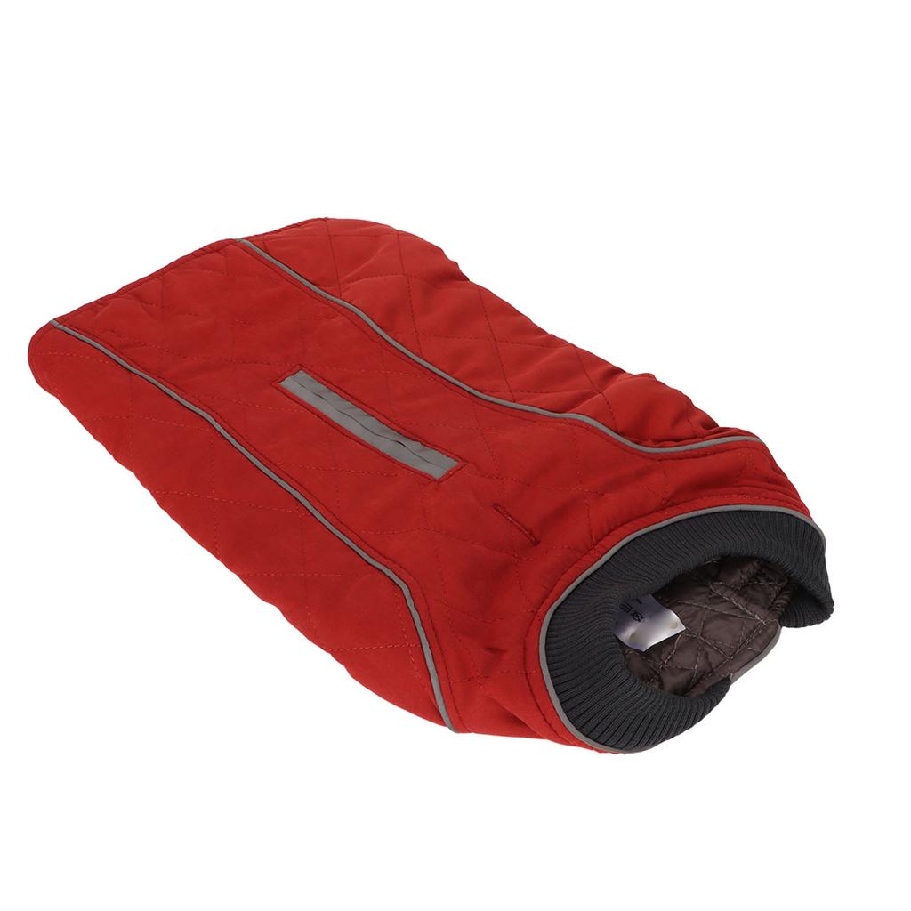 Собачьи пальто для холодной погоды Ретро Утепленные Теплые Не раздражающие кожу Светоотражающая Зимняя куртка для средних и крупных собак Красная