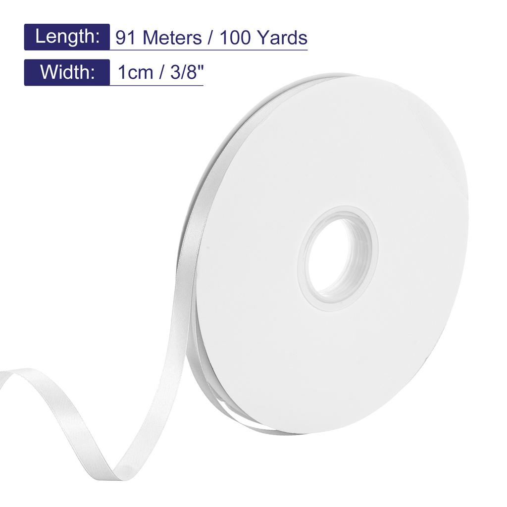 100 ярдов атласной ленты 1 см двусторонняя полиэстеровая атласная лента для подарочной упаковки, Рождества, свадьбы, украшения на день рождения, ручная работа DIY