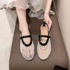 Модные летние сетчатые сандалии с полыми вставками, женские туфли на плоской подошве, неглубокие мокасины 2024 года, новые дизайнерские туфли для пляжных прогулок, удобные женские туфли в стиле ретро Zapatillas