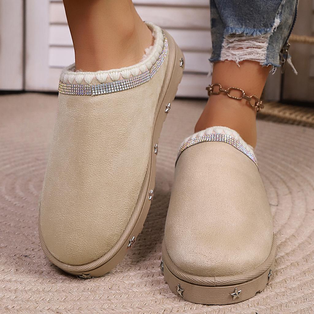 Fashion Women Baotou  Slippers 2025 Cotton Platform Slides Women House Fashion Winter Shoes Ladies Home Casual Large Size Slippers Women