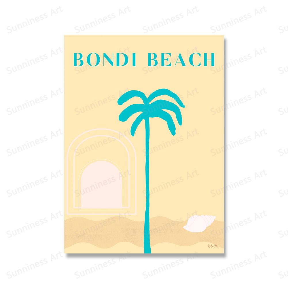 Vintage Travel Bali Beach Bahrain Surf Sunshine Coast Wall Art Canvas Painting Posters For Living Room Wall Decor Print Pictures