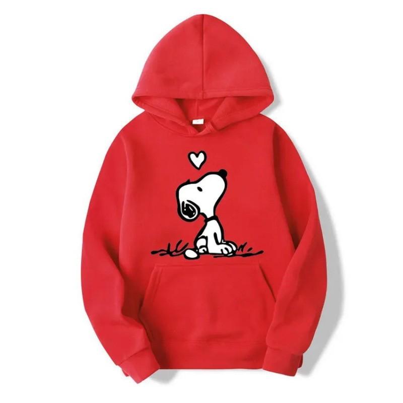 Unisex Cartoon Print Hooded Sweatshirt Loose Fit Long Sleeve Pullover Fall Casual Wear