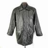 DURANTE Genuine Leather Padded Coat with Hidden Buttons/Men’s Size M/Black/Cowhide, Side Pockets(USED)