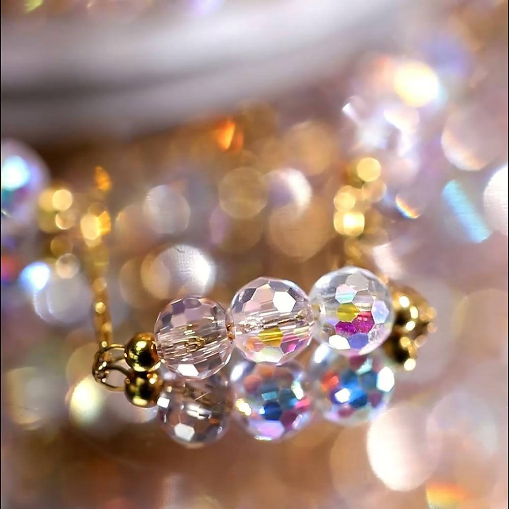 1Meter Stainless Steel Crystal Beading Chain Iridescence Transparent Beaded Body Chains for DIY Necklace Bracelet Jewelry Making