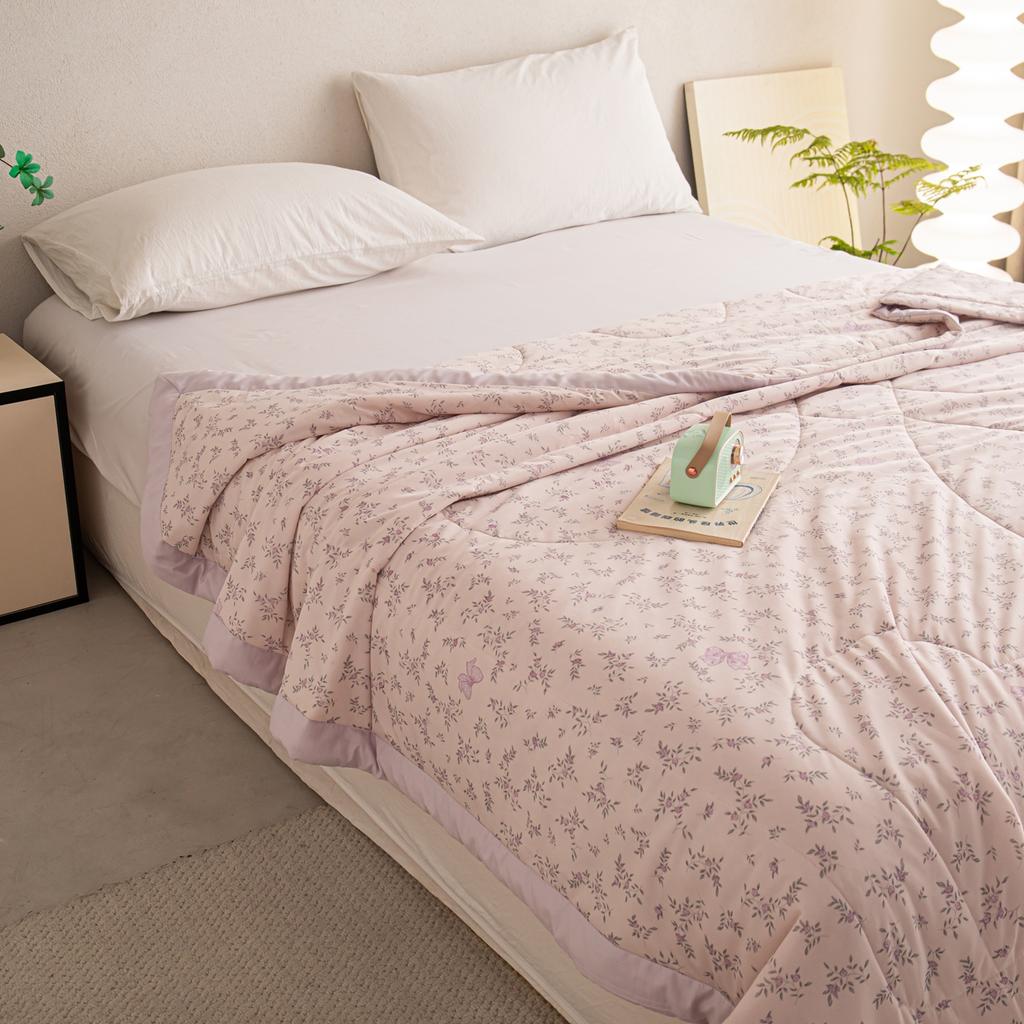Sleeping grid hand wrapped edge, cool feeling, antibacterial, summer quilt, summer cool quilt