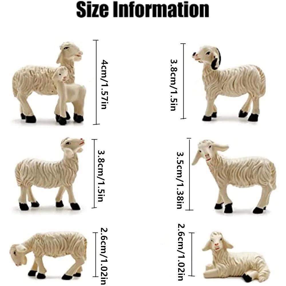Miniature Garden Figurines Garden Sheep Statues Outdoor Decor Art Outdoor for Fall Winter Garden Decor