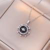 Rotating Devil's Eye Pendant Stainless Steel Necklace Women's Non-fading Jewelry