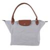 Hand Bag Grey Stylish Splash Proof Large Capacity Lightweight Nylon Single Shoulder Bag for Shopping
