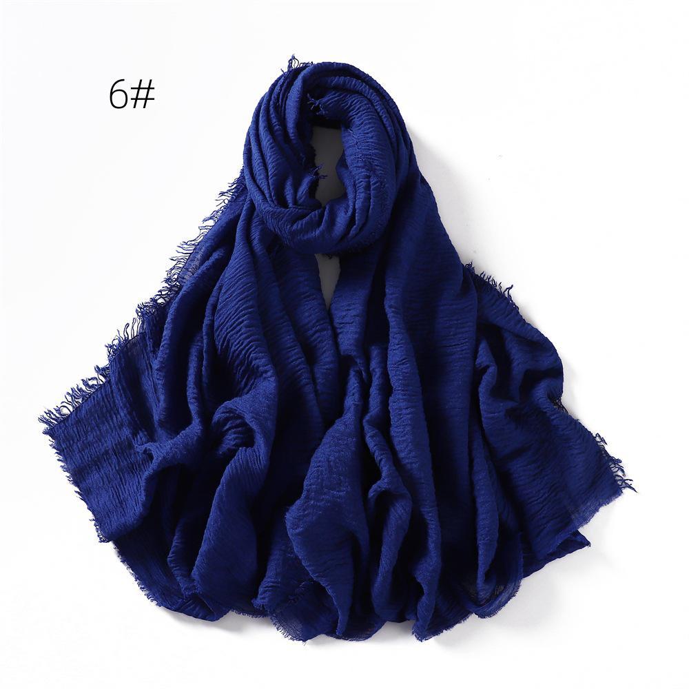 High-Quality Cotton Linen Gauze Scarf: Breathable, Encrypted Sunscreen, Four-Circle Fringe Shawl, Women's Malay Head Scarf