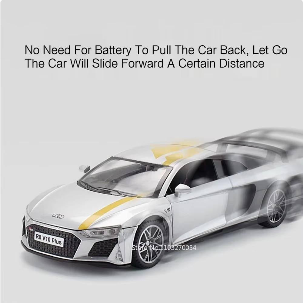 1:32 R8 V10 Plus C260l Сплавная литая модель автомобиля Игрушки Звук Свет Инерционный механизм Открывающиеся двери Резиновые шины Миниатюрные транспортные средства Подарки для мальчиков