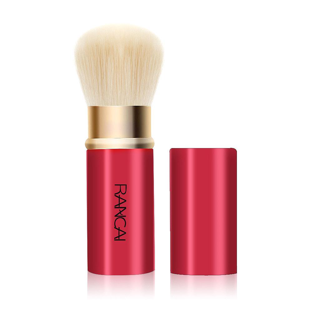 Compact Retractable Travel Powder Brush - Soft Makeup Tool for Blush and Beauty Touch-Ups