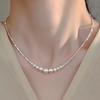Elegant French-Style Silver Pearl Necklace - Perfect Luxury Gift for Girlfriend or Bestie On Valentine's Day.