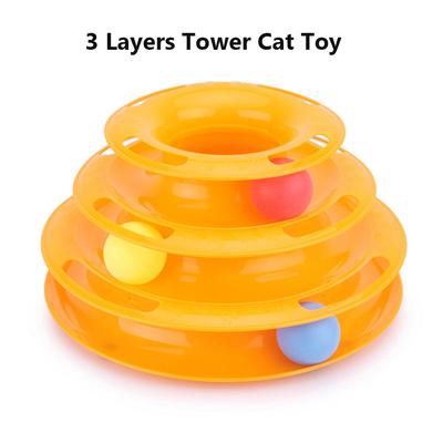 3-ярусная башня-спиннер для кошек с шариками, интерактивное колесо-головоломка для домашних кошек, котят, тренировки и упражнения для питомцев