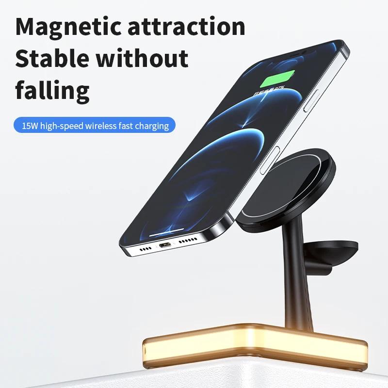 Magnetic 30W 3 in 1 Wireless Charger Stand For iPhone 12 13 14 15 Pro Max Airpods Apple watch 8 7 6 5 Fast Charging Dock Station