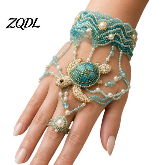 DIY Bracelet Craft Beaded Hand Kit, Bead Weaving Jewelry Making Set, Adjustable Chain Crafts Kit for Adults Gifts Lovers Project