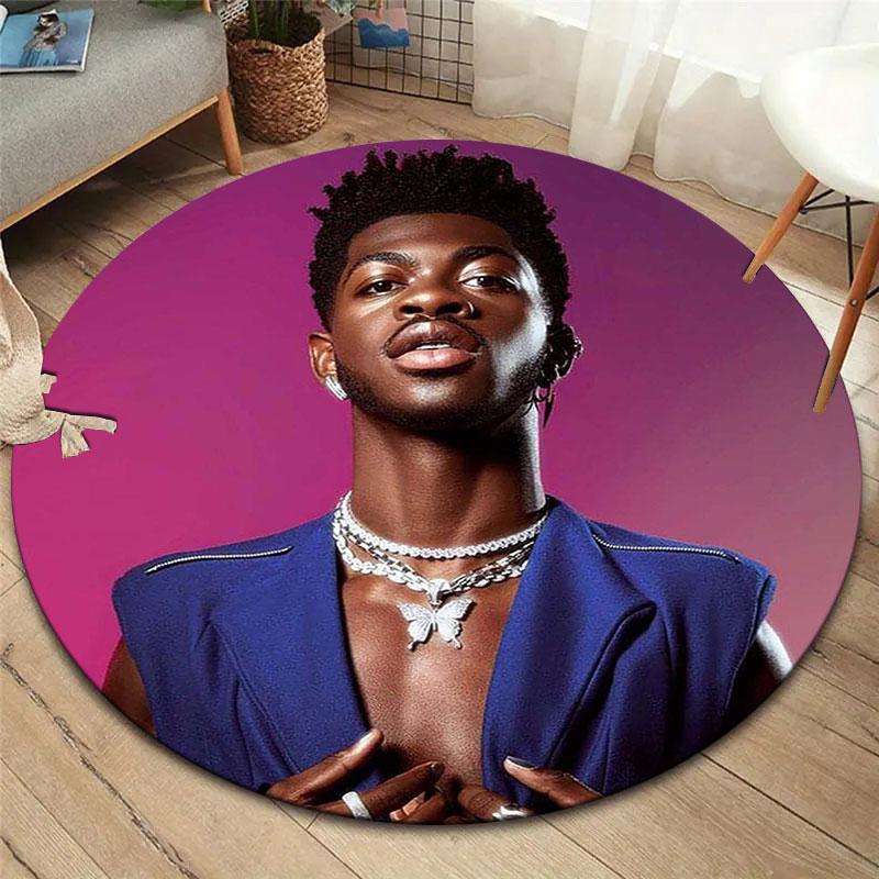 LilNasX Round Area Rug,Carpet Rug for Living Room Bedroom Sofa Playroom Decor,Non-slip Floor Mat