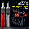 Пара светодиодных указателей поворота для мотоцикла, последовательные мигающие индикаторные лампы, янтарный ходовой фонарь для мотоцикла