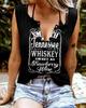 Women Tanks Sexy V Neck Sleeveless Summer Tops Vest 3D Print Black Letters Tops