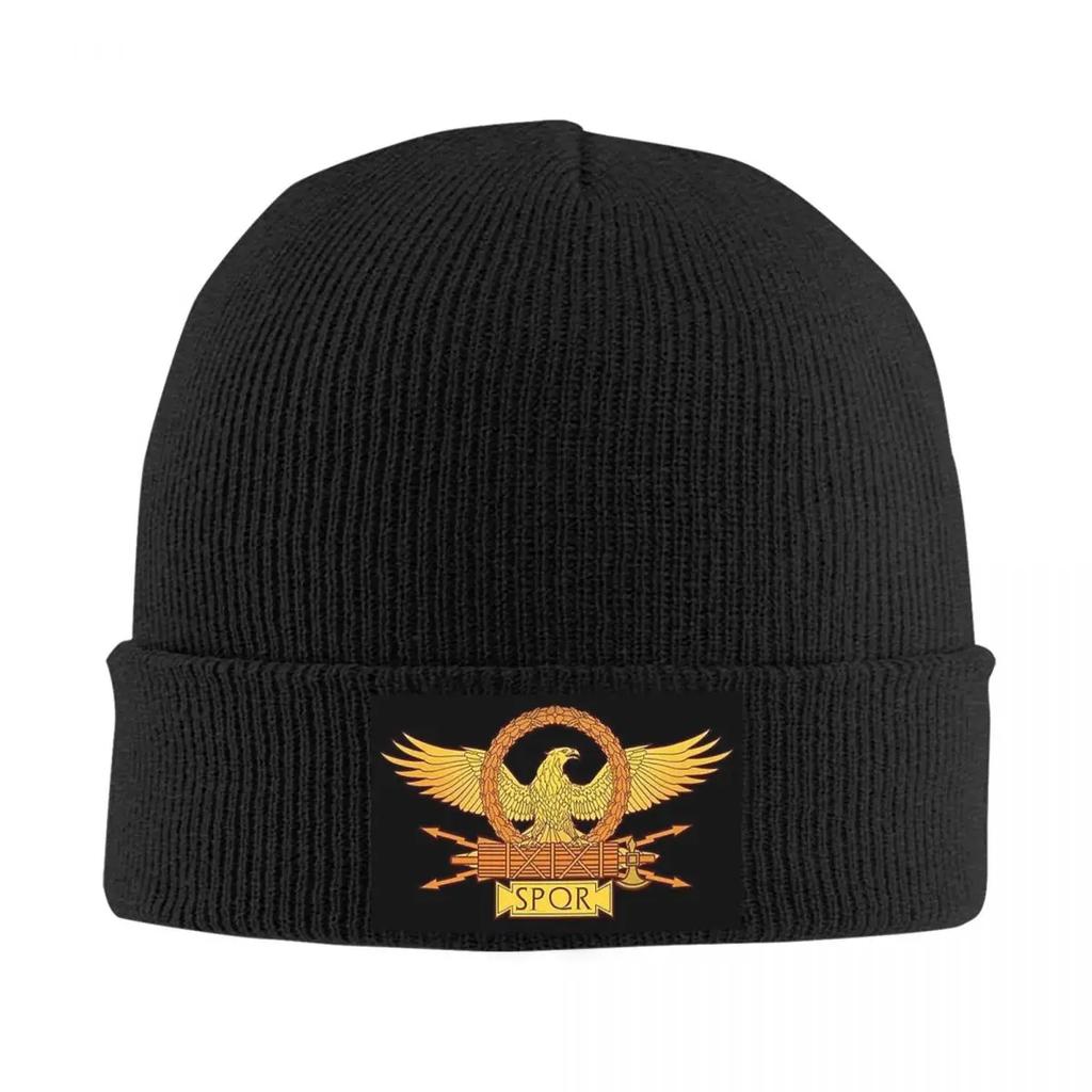 Ancient RoUnisex SPQR Warm Knitted Cap Hip Hop Bonnet Hat Autumn Winter Outdoor Beanies Hats for Unisex Womenx Adult