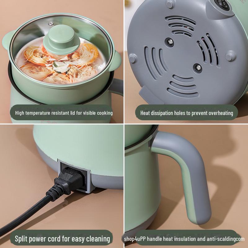 Компактная многофункциональная электрическая кастрюля для общежитий - антипригарная мини-плитка для студенческих обедов и лапши