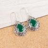 Green Onyx Gemstone 925 Sterling Silver Jewelry Handmade Dangle Earrings 1.72" CE-4-14