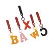 A To Z Pu Leather Initial Letter Keychain Women  Cartoon Candy Color Bag Phone Pendant Car Keyrings Jewelry Gifts
