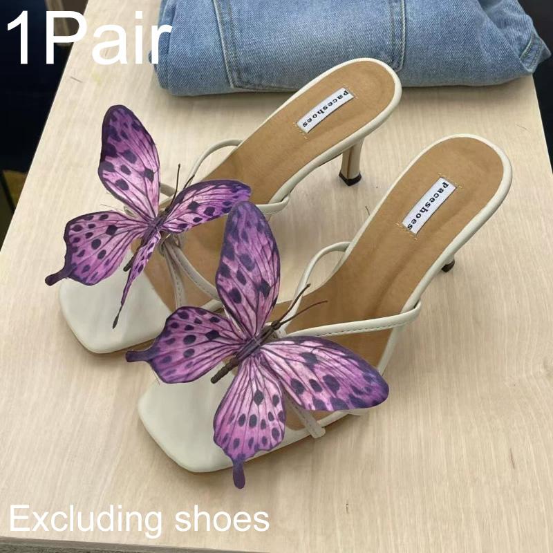 1 пара Шармы для обуви в форме бабочки, Декор для сандалий, Богемные аксессуары для обуви, Сделай сам, Клипсы для обуви, Элегантный цветок орхидеи, Разноцветный