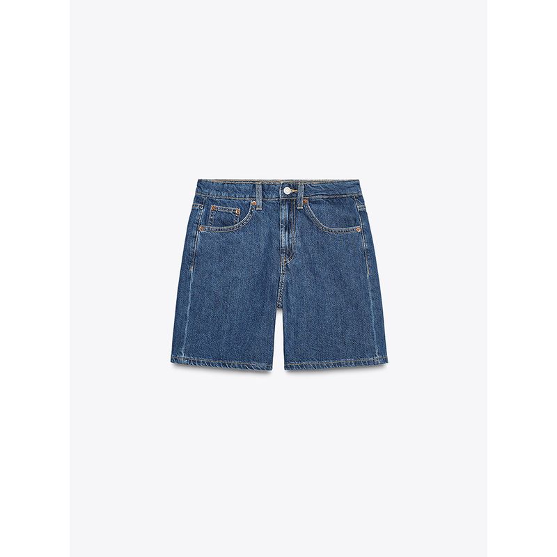 Za2025 Summer New Women Clothes Versatile Slimming Mid Waist Simple and Versatile Denim Casual Shorts 4365005