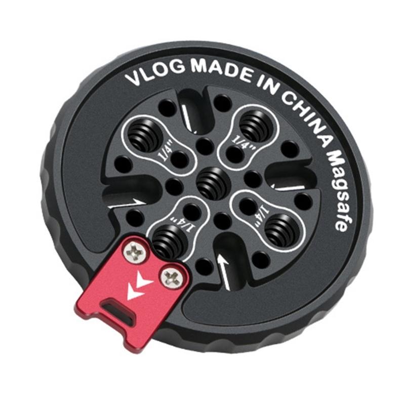 Universal Aluminum Magnetic Phone Holder Stand Antislip Secure Grip Suitable for All 1/4 Interfaces Devices Car Mounting