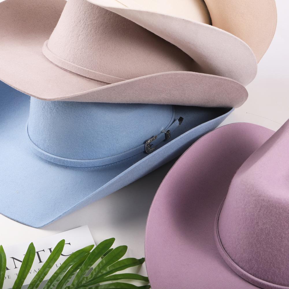 2026 Shinehats ОЕМ Разноцветные Белые Черные Оптом Женские Дамские Шляпы На Заказ Шерстяной Войлок Западный Сомбреро Вакерос Ковбойские Федоры Шляпы