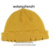 Thickened warm hole knitted wool hat children autumn and winter warm yuppie melon fur hat landlord hat men's bag head cold hat