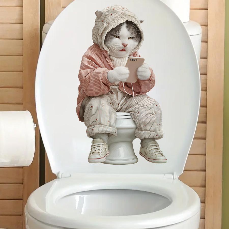 1 шт. Забавные наклейки на сиденье унитаза из ПВХ с животными Обезьяна Зебра Жираф Декали Водонепроницаемый Декор для стен ванной комнаты и двери Креативные съемные наклейки