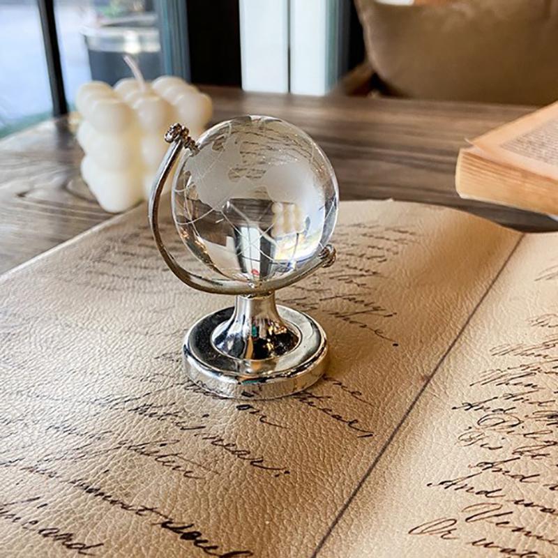 Ins Mini Globe Transparent Earth Globe Ball Glass Miniature Ornament Educational Toys Home Decor Gift Office Decoration