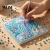 Relaxing Weekend Creative Project Ocean Faux Pearl Painting Kit, Marine Life 3D Art DIY Handmade Wall Supplies Sea Turtle Fish Picture Craft