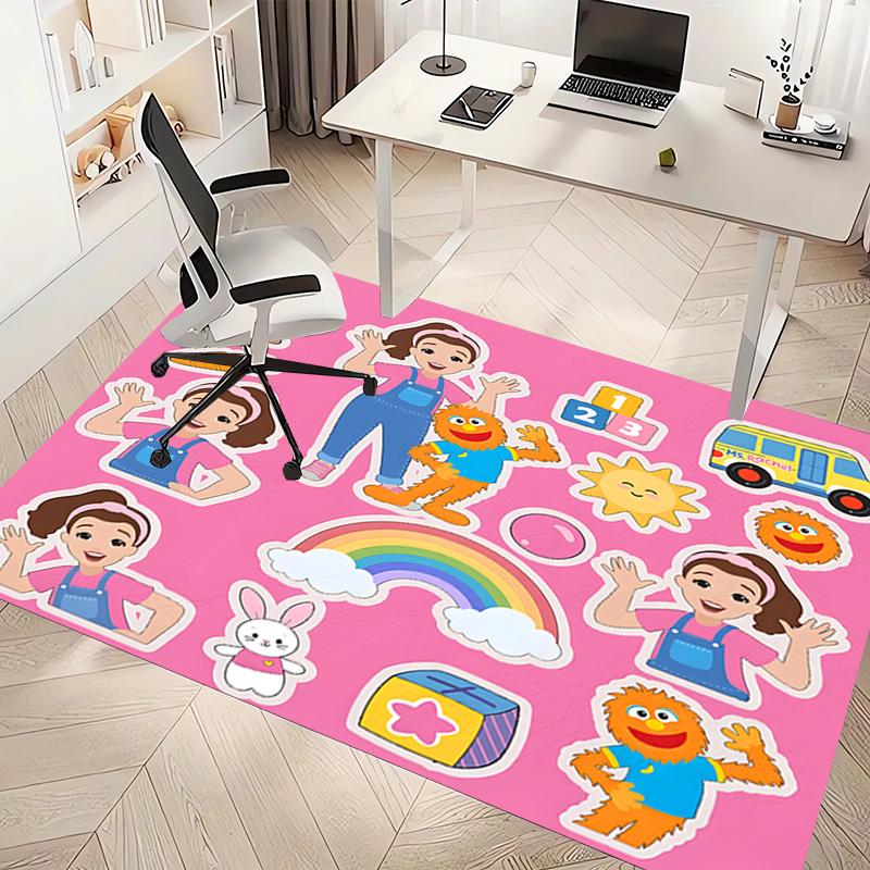 1pc Ms. Rachel Print Area Rug - Soft, Washable Non-Slip Indoor Mat, Living Room, Home Office Decorative Rug,Office Decorative