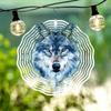 Openwork Wolf Portrait Watercolor Design – Outdoor Garden Hanging Wind Spinner, Perpetual Motion Wind Chime, Classic Style for Home & Yard Decor
