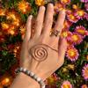 Copper Palm Ring Energy Spiral Hand Ring Women Men Reiki Palm Ring Compatible with Crystal Gem for Meditation Chakra Healing Manifestation