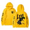 Anime Attack on Titan Levi Ackerman Merch Hoodie Men Women Cartoon Manga Cosplay Sweatshirt Male Retro Oversized Hooded Pullover
