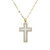 Women's Cross Pendant Diamond-Encrusted Titanium Steel Chain Necklace